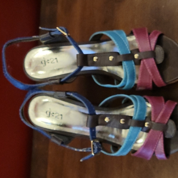 G:21 Strappy Sandals High Wedge Heel 6.5 - Picture 2 of 8